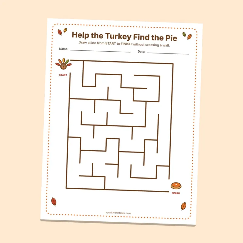 Thanksgiving Word Search & Maze Activity Pack, page preview 3