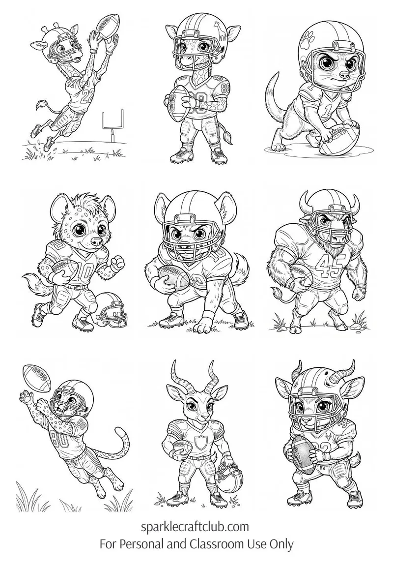 Savanna Football Team Coloring Pages, page preview 2