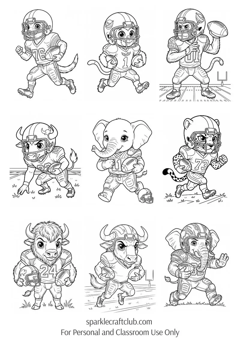 Savanna Football Team Coloring Pages, page preview 3