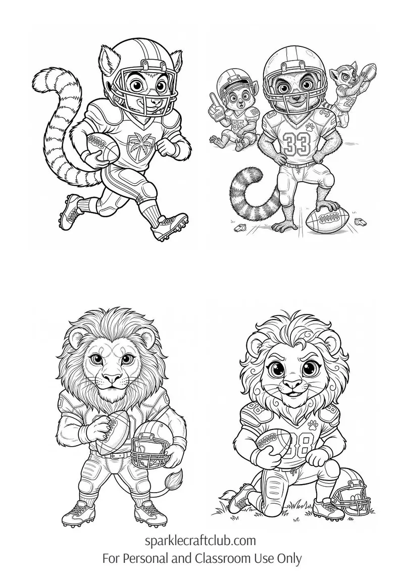 Savanna Football Team Coloring Pages, page preview 4