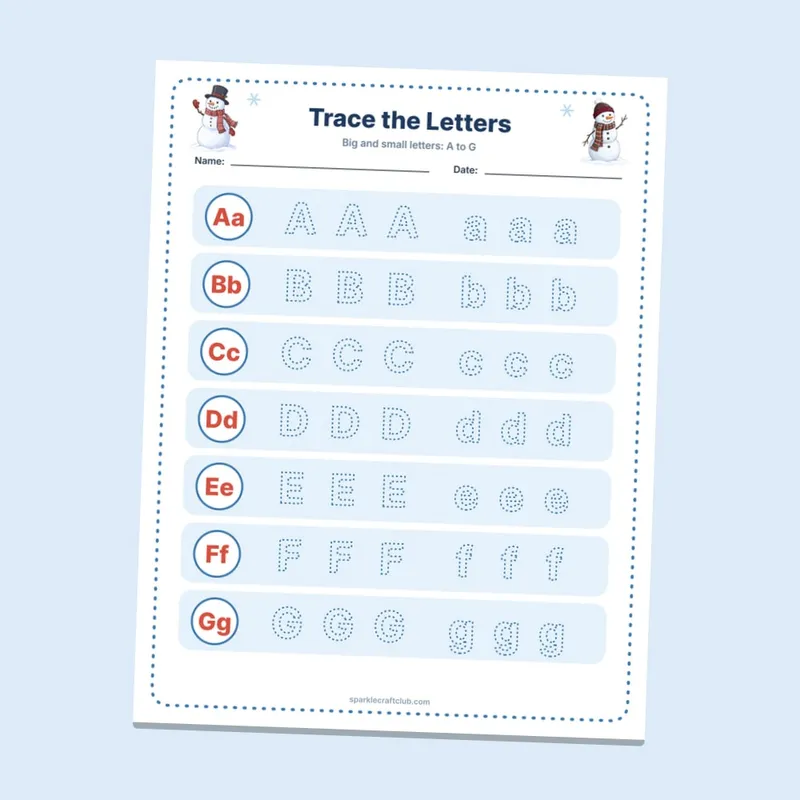 Winter Tracing Pack: Numbers & Letters, page preview 3