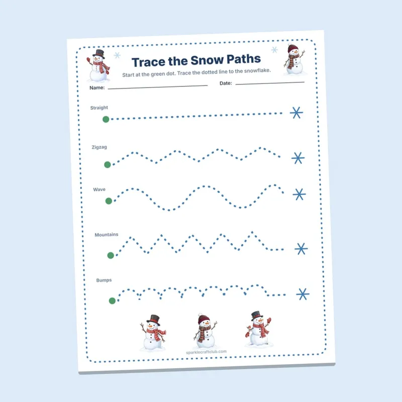 Winter Tracing Pack: Numbers & Letters, page preview 4